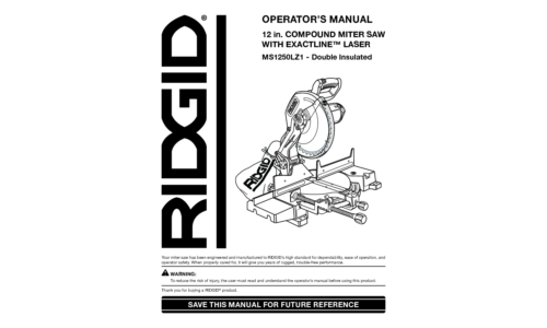 RIDGID MS1250LZ1 User Manual