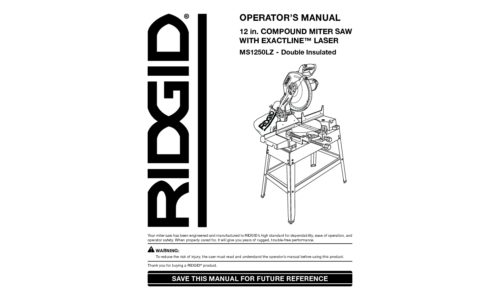 RIDGID MS1250LZ User Manual