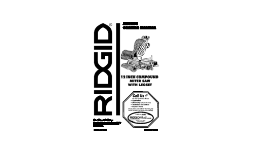 RIDGID MS 12502 SP 6449 User Manual