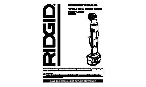 RIDGID Impact Driver R82233 User Manual