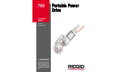 RIDGID Impact Driver 700 User Manual