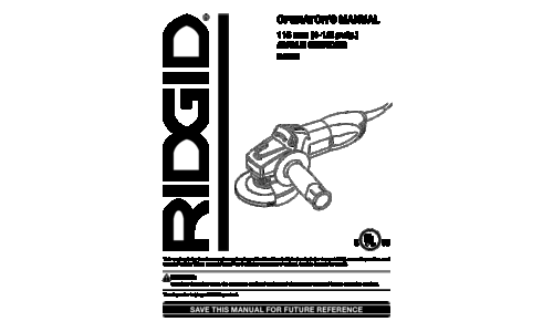 RIDGID Grinder R1000 User Manual