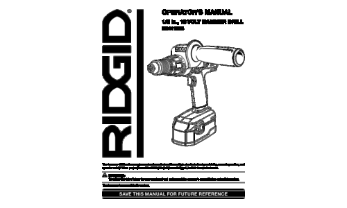 RIDGID Drill R8411503 User Manual