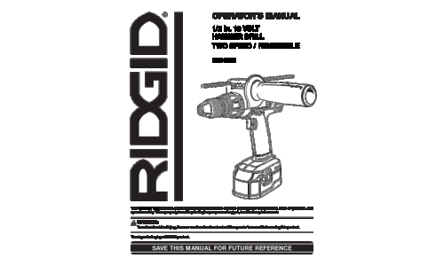 RIDGID Drill R841150 User Manual