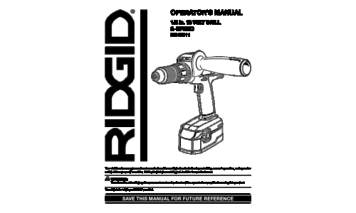 RIDGID Drill R840011 User Manual