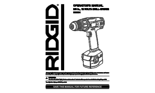 RIDGID Drill R82001 User Manual