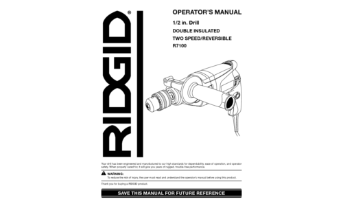 RIDGID Drill R7100 User Manual