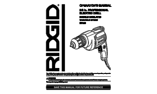 RIDGID Drill R7000 User Manual