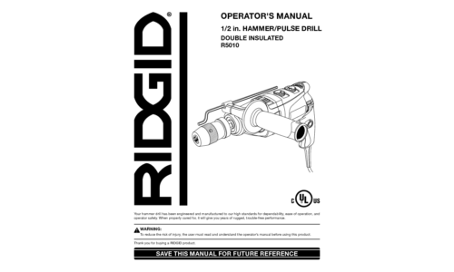 RIDGID Drill R5010 User Manual