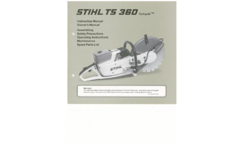 Stihl TS 360 Cutter User Manual