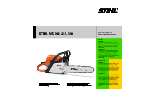 Stihl MS 290, 310, 390 Chainsaw User Manual