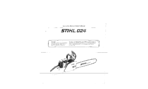 Stihl MS 024 Chainsaw User Manual