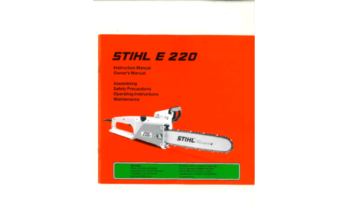 Stihl E220 Chainsaw User Manual