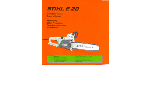 Stihl E20 Chainsaw User Manual