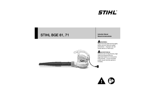 Stihl BGE 61, 71 Blower User Manual