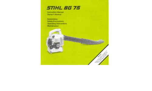 Stihl BG 75 Blower User Manual