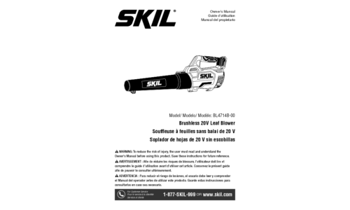 Skil BL4714B Cordless Leaf Blower User Manual