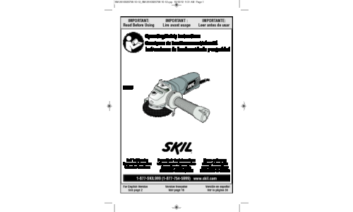 Skil 9296 Angle Grinder User Manual