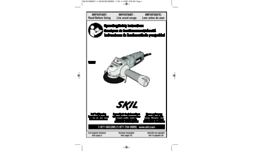 Skil 9295 Angle Grinder User Manual