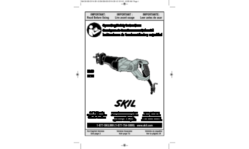 Skil 9216 Reciprocating Saw User Manual