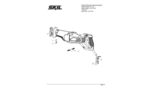 Skil 9216 Reciprocating Saw Parts List