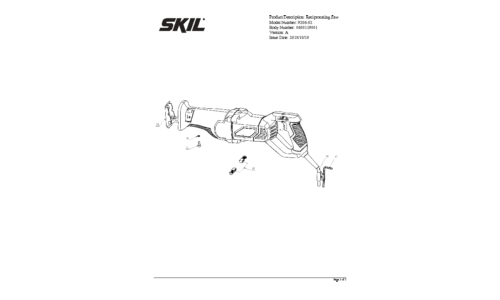 Skil 9206 Reciprocating Saw Parts List