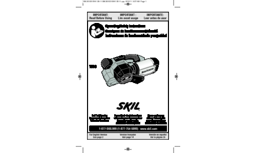 Skil 7510 Belt Sander User Manual