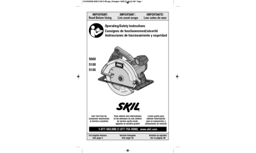 Skil 5180 Circular Saw User Manual