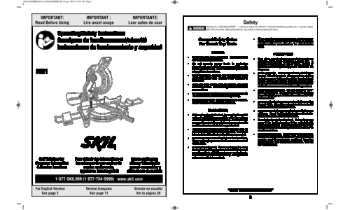 Skil 3821 Chop Saw User Manual