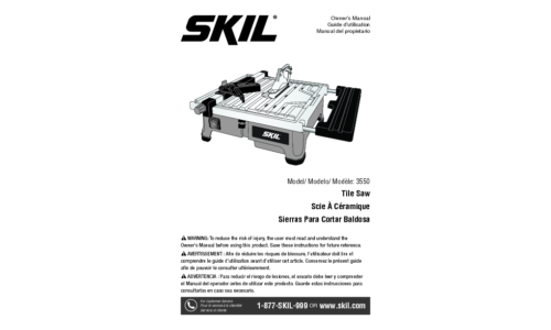 Skil 3550 Tile Saw User Manual