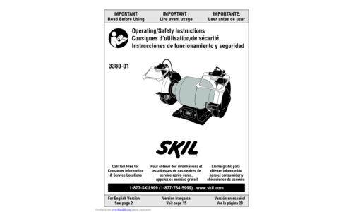 Skil 3380-01 Bench Grinder User Manual