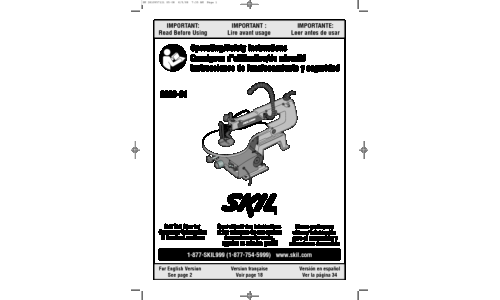 Skil 3335 Scroll Saw User Manual