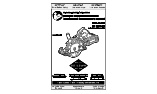 Skilsaw SPTH77M Cordless Circular Saw User Manual