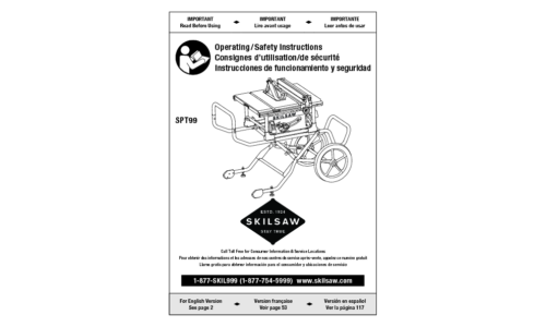 Skilsaw SPT99 Table Saw User Manual