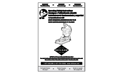 Skilsaw SPT84 Abrasive Chop Saw User Manual