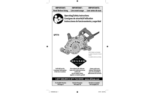 Skilsaw SPT79 Circular Saw User Manual