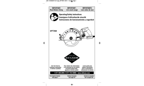 Skilsaw SPT78W Circular Saw User Manual