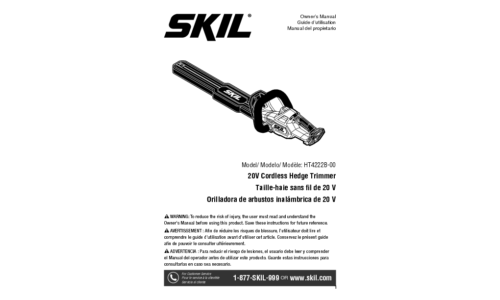 Skil HT4222B Cordless Hedge Trimmer User Manual