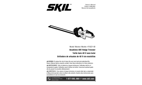 Skil HT4221 Cordless Hedge Trimmer User Manual