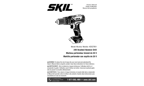 Skil HD527801 Hammer Drill User Manual