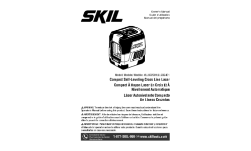 Skil LL932401 Laser Level User Manual