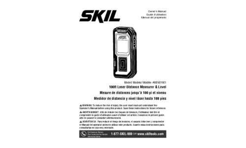 Skil ME981901 Measure and Level User Manual