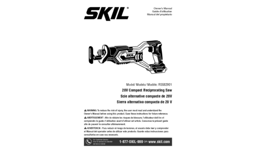 Skil RS582901 Reciprocating Saw User Manual