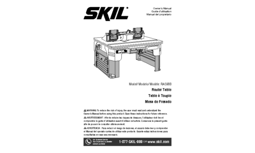 Skil RAS900 Router Table User Manual