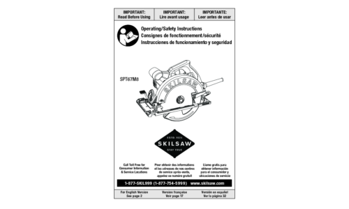 Skilsaw SPT67M8 Circular Saw User Manual