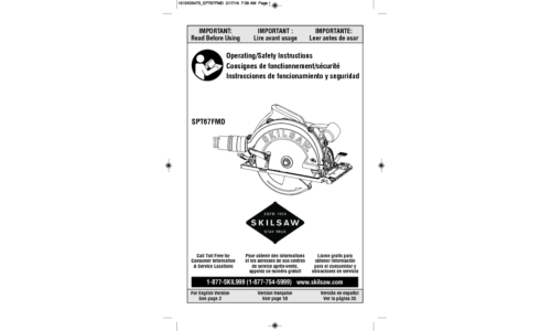 Skilsaw SPT67FMD Circular Saw User Manual