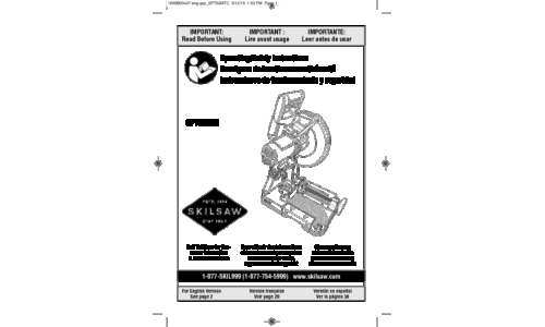 Skilsaw SPT62MTC Chop Saw User Manual