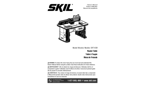 Skil SRT1039 Router Table User Manual