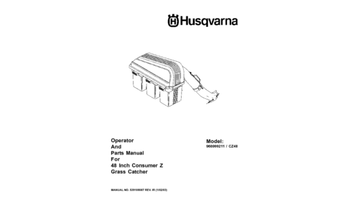 Husqvarna l CZ 48 Grass Catcher 2003-01 Accessory (Turf Care) User Manual