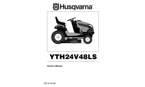 Husqvarna YTH24V48LS 2010-11 TRACTORS RIDE MOWERS 96043011600 User Manual